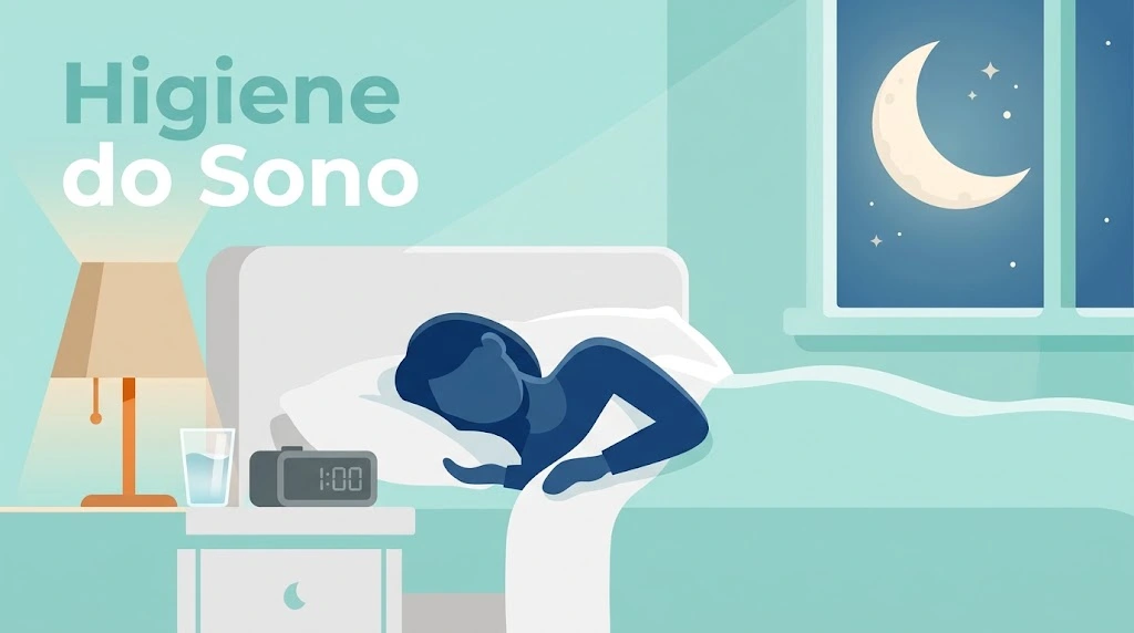 ilustração de pessoa descansando no quarto escuro para tratar cansaço constante