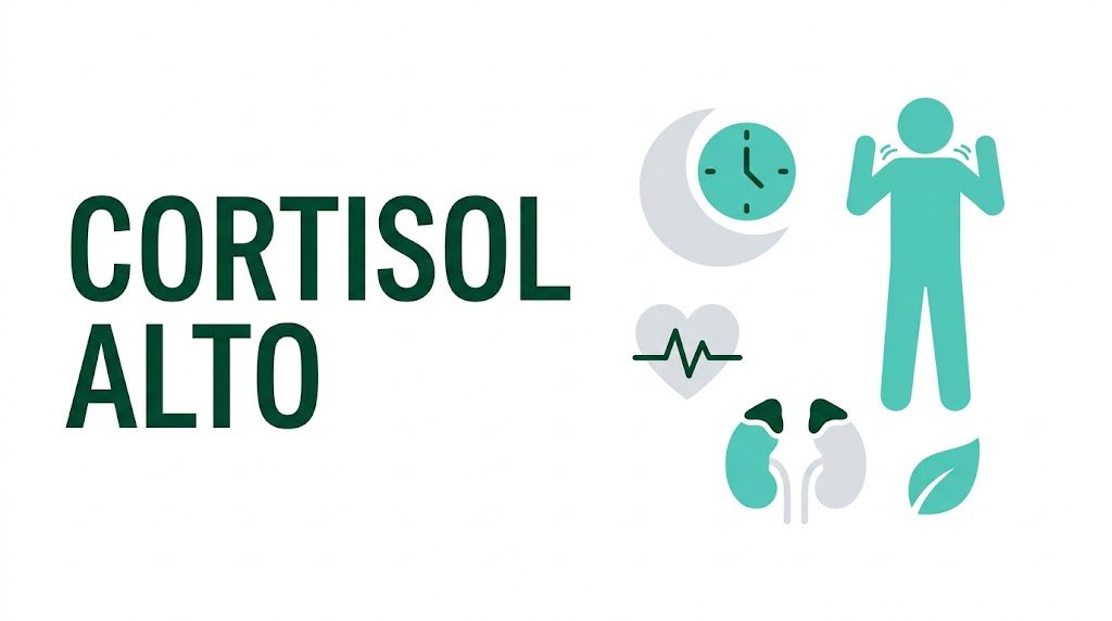 cortisol alto ilustração flat com suprarrenais, sono e silhueta de pessoa tensa