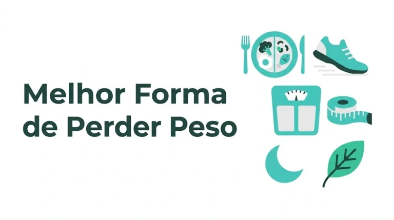 melhor forma de perder peso ilustração flat com prato equilibrado, tênis e balança